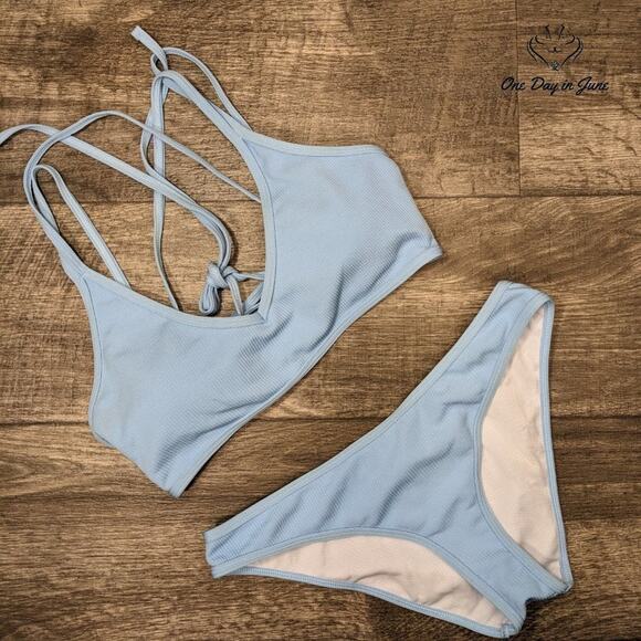 SweatyRocks Criss Cross Back Bikini Swimsuit Size L - Picture 3 of 5